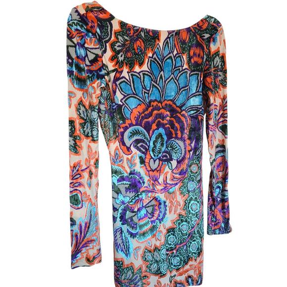 Milana Bartolotta Multicolor Floral Long Sleeve Mini Dress Size Small NWT - Picture 2 of 7